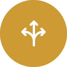 3 arrows pointing different directions