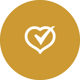 heart with a check mark in it